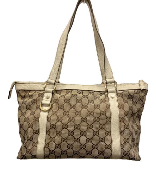 GUCCI（グッチ）GUCCI (グッチ) トートバッグ ブラウン×ベージュの古着・服飾アイテム
