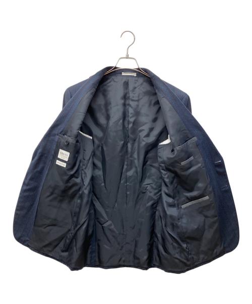 ARMANI COLLEZIONI（アルマーニ コレツィオーニ）ARMANI COLLEZIONI (アルマーニ コレツィオーニ) セットアップスーツ ネイビー×ブラウン サイズ:50の古着・服飾アイテム