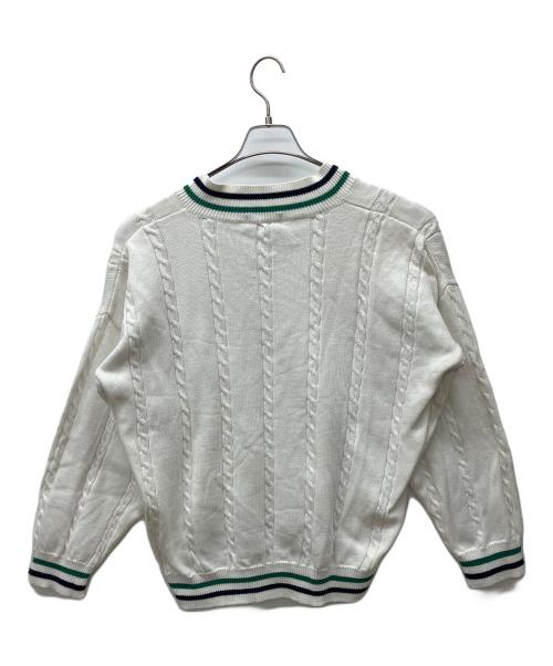 FRED PERRY（フレッドペリー）FRED PERRY (フレッドペリー) セーター ホワイト×グリーン サイズ:LARGEの古着・服飾アイテム