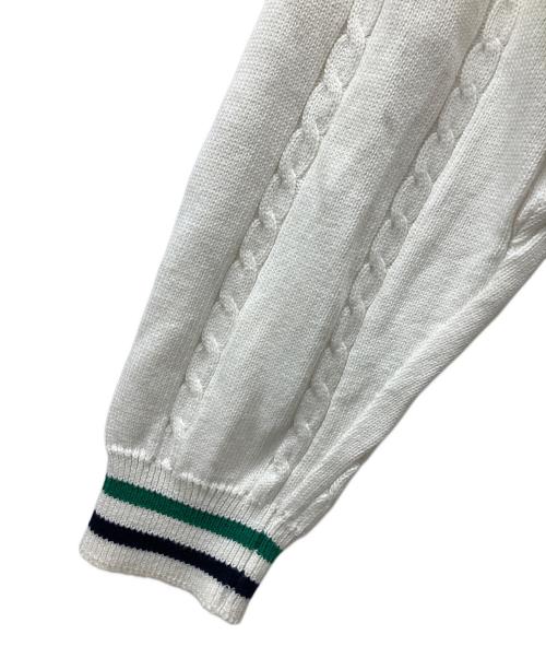 FRED PERRY（フレッドペリー）FRED PERRY (フレッドペリー) セーター ホワイト×グリーン サイズ:LARGEの古着・服飾アイテム