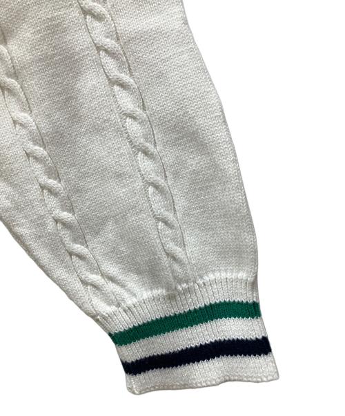 FRED PERRY（フレッドペリー）FRED PERRY (フレッドペリー) セーター ホワイト×グリーン サイズ:LARGEの古着・服飾アイテム