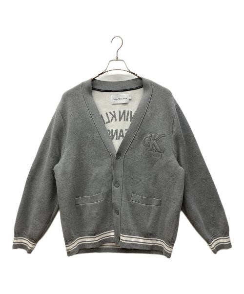 Calvin Klein Jeans（カルバンクラインジーンズ）Calvin Klein Jeans (カルバンクラインジーンズ) 厚手カーディガン グレー サイズ:Ｌの古着・服飾アイテム