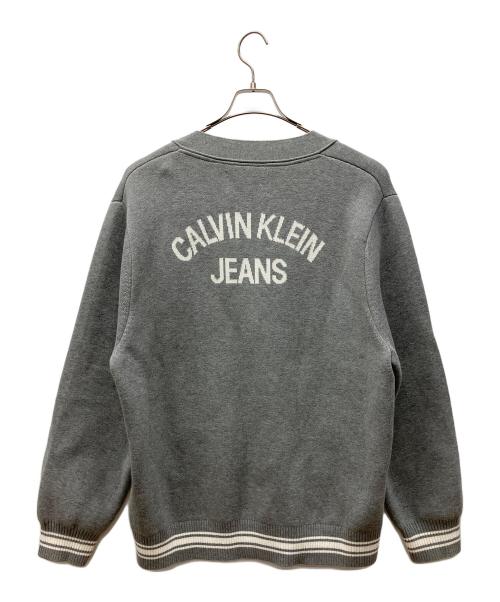 Calvin Klein Jeans（カルバンクラインジーンズ）Calvin Klein Jeans (カルバンクラインジーンズ) 厚手カーディガン グレー サイズ:Ｌの古着・服飾アイテム