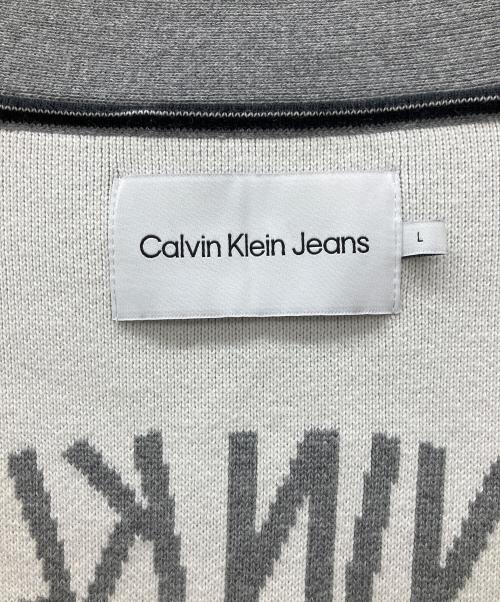 Calvin Klein Jeans（カルバンクラインジーンズ）Calvin Klein Jeans (カルバンクラインジーンズ) 厚手カーディガン グレー サイズ:Ｌの古着・服飾アイテム