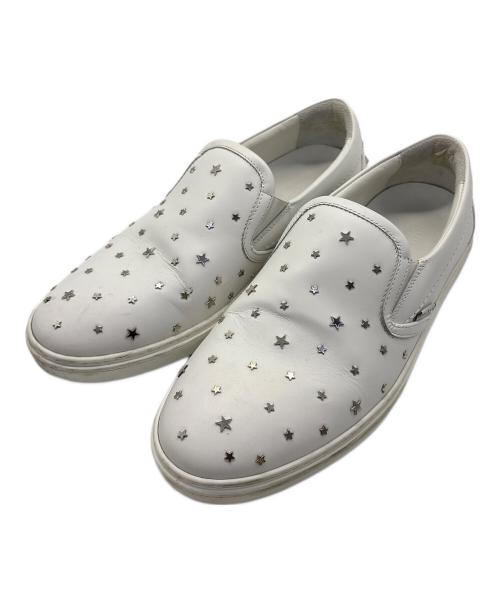 JIMMY CHOO（ジミーチュウ）JIMMY CHOO (ジミーチュウ) スリッポン ホワイト サイズ:41の古着・服飾アイテム