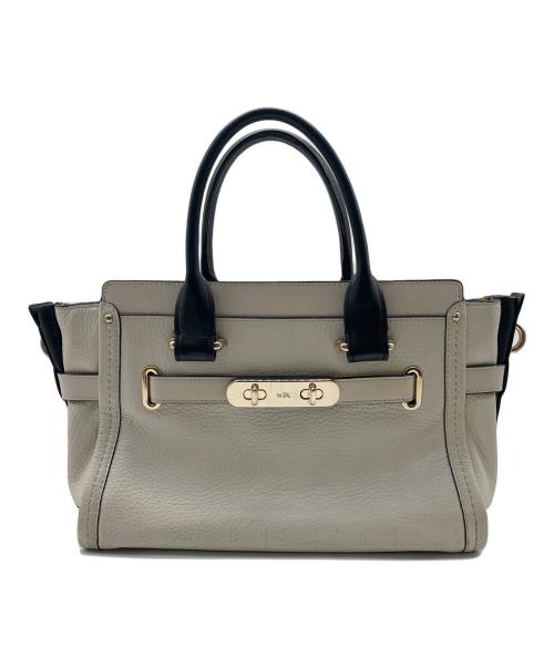 COACH（コーチ）COACH (コーチ) ハンドバッグ アイボリー×ブラックの古着・服飾アイテム