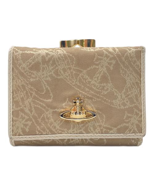 Vivienne Westwood（ヴィヴィアンウエストウッド）Vivienne Westwood (ヴィヴィアンウエストウッド) 3つ折り財布 ホワイト×ベージュの古着・服飾アイテム