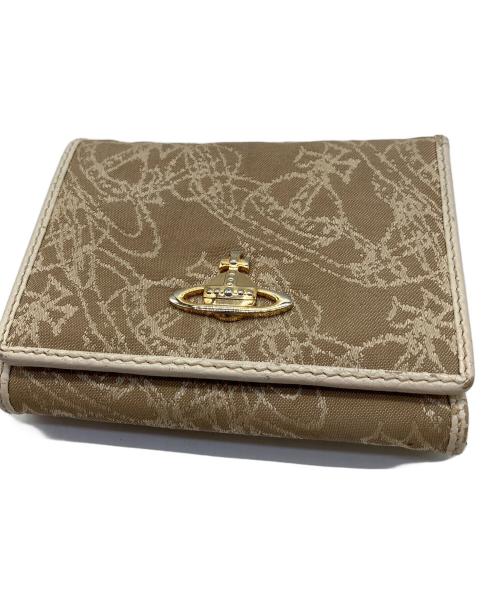 Vivienne Westwood（ヴィヴィアンウエストウッド）Vivienne Westwood (ヴィヴィアンウエストウッド) 3つ折り財布 ホワイト×ベージュの古着・服飾アイテム
