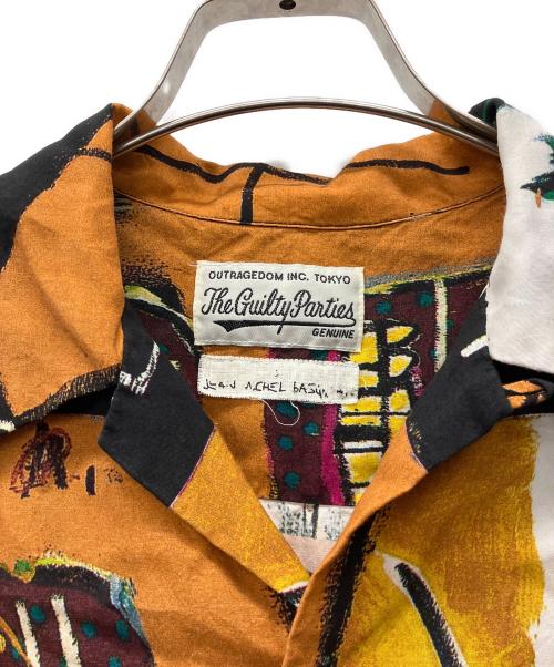 WACKO MARIA（ワコマリア）WACKO MARIA (ワコマリア) Jean-Michel Basquiat (ジャン ミシェル バスキア) アロハシャツ オレンジ×ブラック サイズ:Lの古着・服飾アイテム
