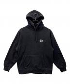 stussyステューシー）の古着「ロゴフーディ」｜ブラック