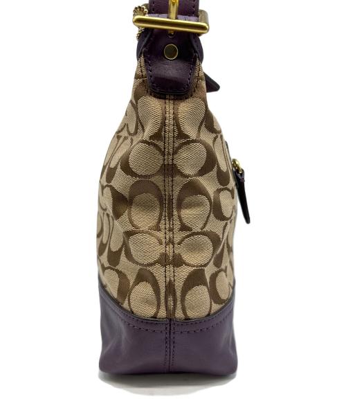 COACH（コーチ）COACH (コーチ) ショルダーバッグ ベージュ×パープルの古着・服飾アイテム