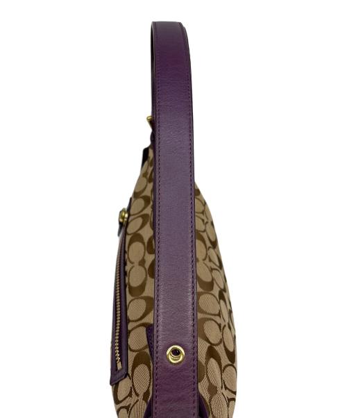 COACH（コーチ）COACH (コーチ) ショルダーバッグ ベージュ×パープルの古着・服飾アイテム