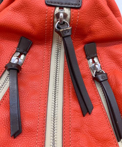 COACH（コーチ）COACH (コーチ) ボディーバッグ/トンプソン レザー スリング パック オレンジ×ブラウンの古着・服飾アイテム