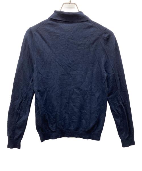 PRADA（プラダ）PRADA (プラダ) ニットポロシャツ ネイビー サイズ:50の古着・服飾アイテム