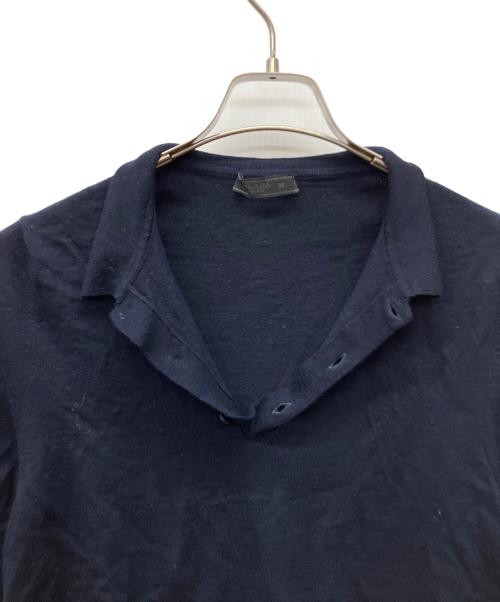 PRADA（プラダ）PRADA (プラダ) ニットポロシャツ ネイビー サイズ:50の古着・服飾アイテム