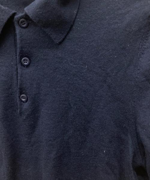 PRADA（プラダ）PRADA (プラダ) ニットポロシャツ ネイビー サイズ:50の古着・服飾アイテム