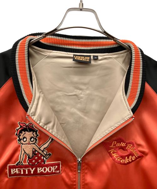 LowBlowKnuckle（ロウブロウナックル）LowBlowKnuckle (ロウブロウナックル) スカジャン ブラック×オレンジ サイズ:XLの古着・服飾アイテム