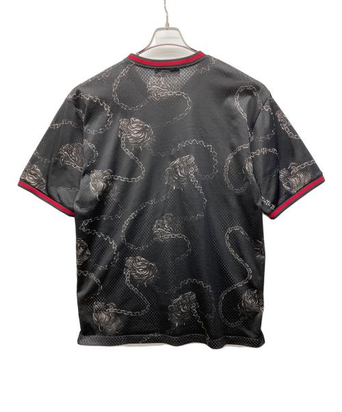WILD SIDE YOHJI YAMAMOTO（ワイルドサイド ヨウジ ヤマモト）WILD SIDE YOHJI YAMAMOTO (ワイルドサイド ヨウジ ヤマモト) BlackEyePatch (ブラックアイパッチ) ゲームシャツ ブラック×レッド サイズ:ＸＬの古着・服飾アイテム