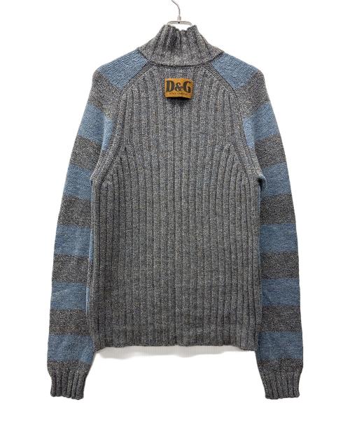 DOLCE & GABBANA（ドルチェ＆ガッバーナ）DOLCE & GABBANA (ドルチェ＆ガッバーナ) 厚手ニット ブルー×グレー サイズ:Ｓの古着・服飾アイテム