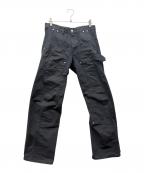 NVRFRGTネヴァーフォーゲット）の古着「Curved Leg Double Knee Work Pants」｜ブラック