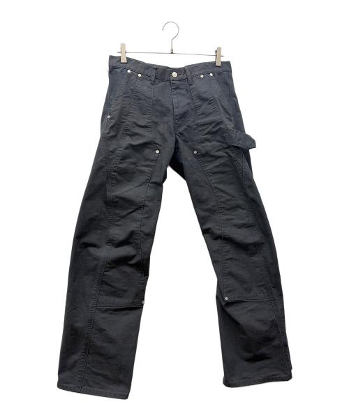 NVRFRGT（ネヴァーフォーゲット）NVRFRGT (ネヴァーフォーゲット) Curved Leg Double Knee Work Pants ブラック サイズ:2の古着・服飾アイテム