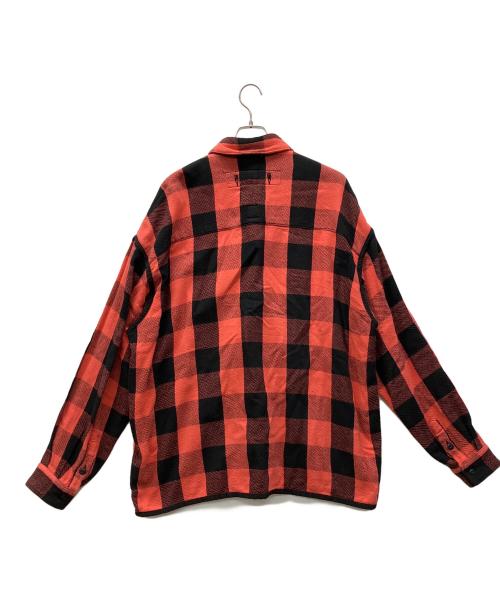 FACETASM（ファセッタズム）FACETASM (ファセッタズム) 長袖厚手シャツ レッド×ブラック サイズ:5の古着・服飾アイテム