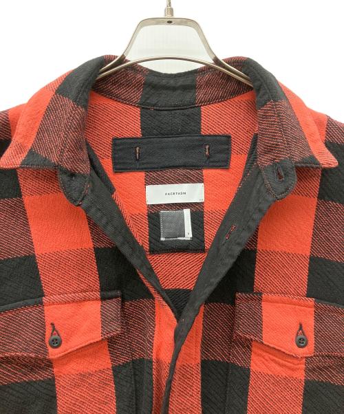 FACETASM（ファセッタズム）FACETASM (ファセッタズム) 長袖厚手シャツ レッド×ブラック サイズ:5の古着・服飾アイテム