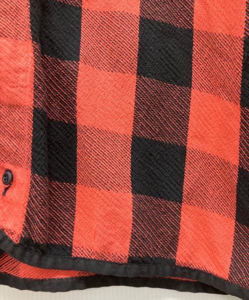 FACETASM（ファセッタズム）FACETASM (ファセッタズム) 長袖厚手シャツ レッド×ブラック サイズ:5の古着・服飾アイテム