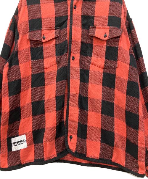 FACETASM（ファセッタズム）FACETASM (ファセッタズム) 長袖厚手シャツ レッド×ブラック サイズ:5の古着・服飾アイテム