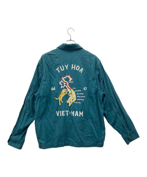 HOUSTON（ヒューストン）HOUSTON (ヒューストン) デニムジップジャケット グリーン サイズ:XXLの古着・服飾アイテム