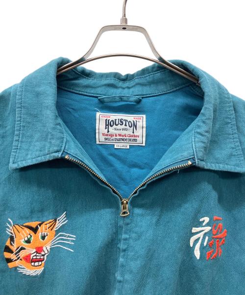HOUSTON（ヒューストン）HOUSTON (ヒューストン) デニムジップジャケット グリーン サイズ:XXLの古着・服飾アイテム