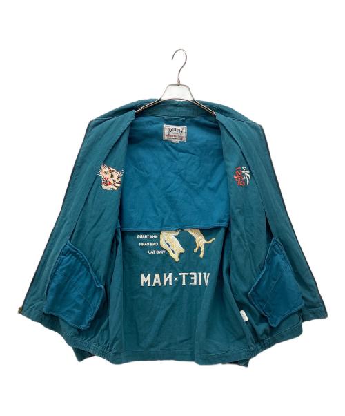 HOUSTON（ヒューストン）HOUSTON (ヒューストン) デニムジップジャケット グリーン サイズ:XXLの古着・服飾アイテム