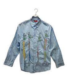 ZARA×Harry Lambert（ザラ×ハリー・ランバート）の古着「刺繍入り長袖シャツ」｜ライトブルー