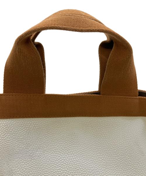 Herve Chapelier（エルベシャプリエ）Herve Chapelier (エルベシャプリエ) ハンドバッグ ホワイト×ブラウンの古着・服飾アイテム