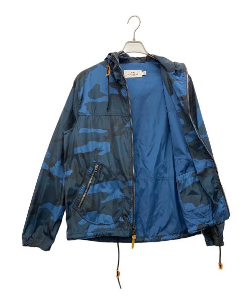 COACH（コーチ）COACH (コーチ) ナイロンジャケット ブルー×ネイビー サイズ:Ｍの古着・服飾アイテム