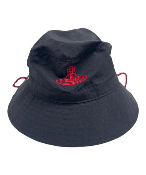 Vivienne Westwood（ヴィヴィアンウエストウッド）Vivienne Westwood (ヴィヴィアンウエストウッド) バケットハット ブラック×レッド サイズ:M～Sの古着・服飾アイテム
