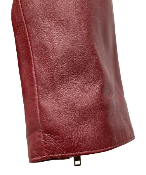 Liugoo Leathers（リューグーレザーズ）Liugoo Leathers (リューグーレザーズ) レザージャケット レッド サイズ:Lの古着・服飾アイテム