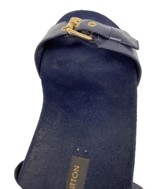LOUIS VUITTON（ルイ ヴィトン）LOUIS VUITTON (ルイ ヴィトン) ウェッジソールサンダル ネイビー×ベージュ サイズ:36の古着・服飾アイテム