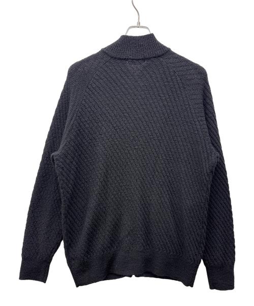 MACKINTOSH LONDON（マッキントッシュ ロンドン）MACKINTOSH LONDON (マッキントッシュ ロンドン) ロービングウールフルジップアップニット ブラック サイズ:Lの古着・服飾アイテム