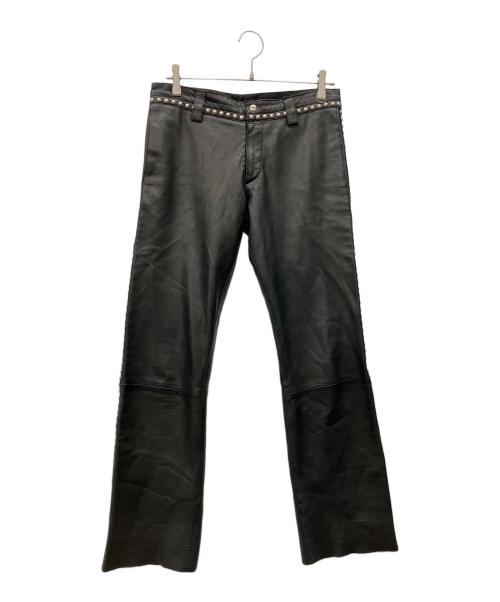 DOLCE & GABBANA（ドルチェ＆ガッバーナ）DOLCE & GABBANA (ドルチェ＆ガッバーナ) レザーパンツ ブラック サイズ:46の古着・服飾アイテム
