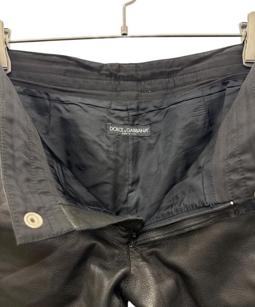 DOLCE & GABBANA（ドルチェ＆ガッバーナ）DOLCE & GABBANA (ドルチェ＆ガッバーナ) レザーパンツ ブラック サイズ:46の古着・服飾アイテム