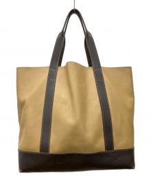 LOEWE（ロエベ）の古着「カディスレザートートバッグ」｜ベージュ×グリーン