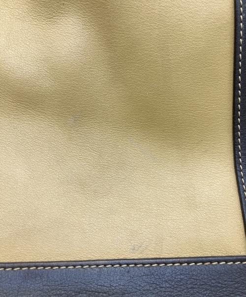 LOEWE（ロエベ）LOEWE (ロエベ) カディスレザートートバッグ ベージュ×グリーンの古着・服飾アイテム