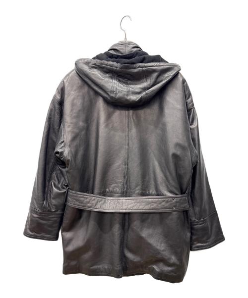 HIPPOLYTE（ヒッポリュテー）HIPPOLYTE (ヒッポリュテー) レザーコート ブラック サイズ:不明の古着・服飾アイテム