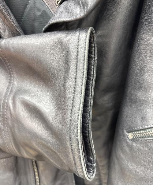 HIPPOLYTE（ヒッポリュテー）HIPPOLYTE (ヒッポリュテー) レザーコート ブラック サイズ:不明の古着・服飾アイテム