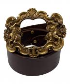 DOLCE & GABBANAドルチェ＆ガッバーナ）の古着「レザーベルト」｜ブラウン×ゴールド