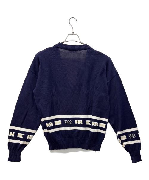 Christian Dior Sports（クリスチャン ディオールスポーツ）Christian Dior Sports (クリスチャン ディオールスポーツ) 薄手カーディガン ネイビー×ホワイト サイズ:Lの古着・服飾アイテム
