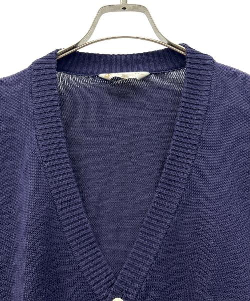 Christian Dior Sports（クリスチャン ディオールスポーツ）Christian Dior Sports (クリスチャン ディオールスポーツ) 薄手カーディガン ネイビー×ホワイト サイズ:Lの古着・服飾アイテム