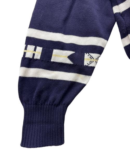 Christian Dior Sports（クリスチャン ディオールスポーツ）Christian Dior Sports (クリスチャン ディオールスポーツ) 薄手カーディガン ネイビー×ホワイト サイズ:Lの古着・服飾アイテム
