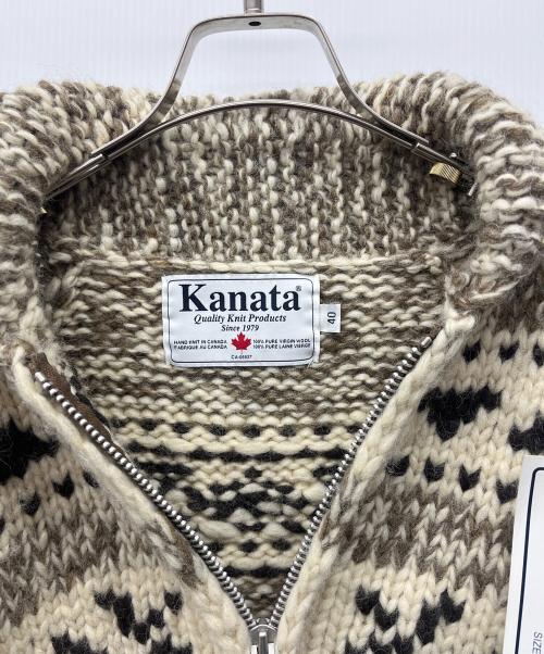 KANATA（カナタ）KANATA (カナタ) 厚手ニット ブラウン×ベージュ サイズ:40の古着・服飾アイテム